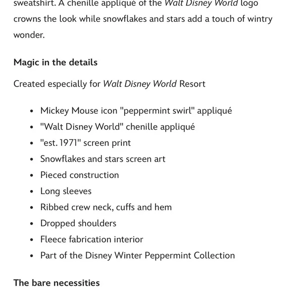 Disney Mickey Mouse Icon Peppermint Swirl Sweatshirt - Holiday Pullover WDW - Picture 6 of 6